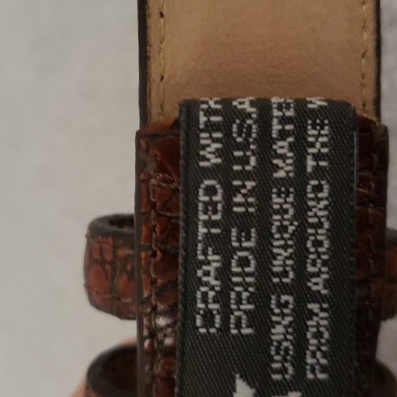 Brighton | Women's Brown Leather Alligator Croc Silver Hardware Belt Sz ML/32 - Picture 8 of 11